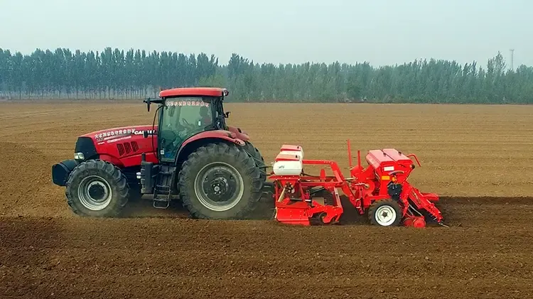 Multifunctional mechanical precision seed drill working